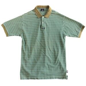 US Polo Assn Mens Green White Stripe Short Sleeve Polo Shirt Size L